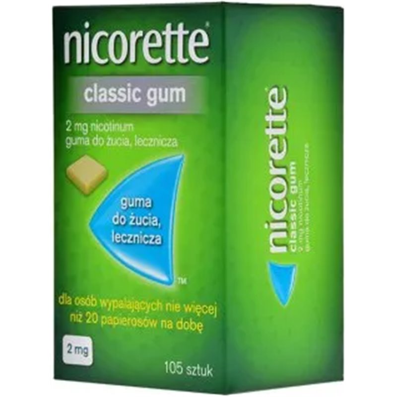 Nicorette Classic Gum 2 mg guma do żucia 105 sztuk