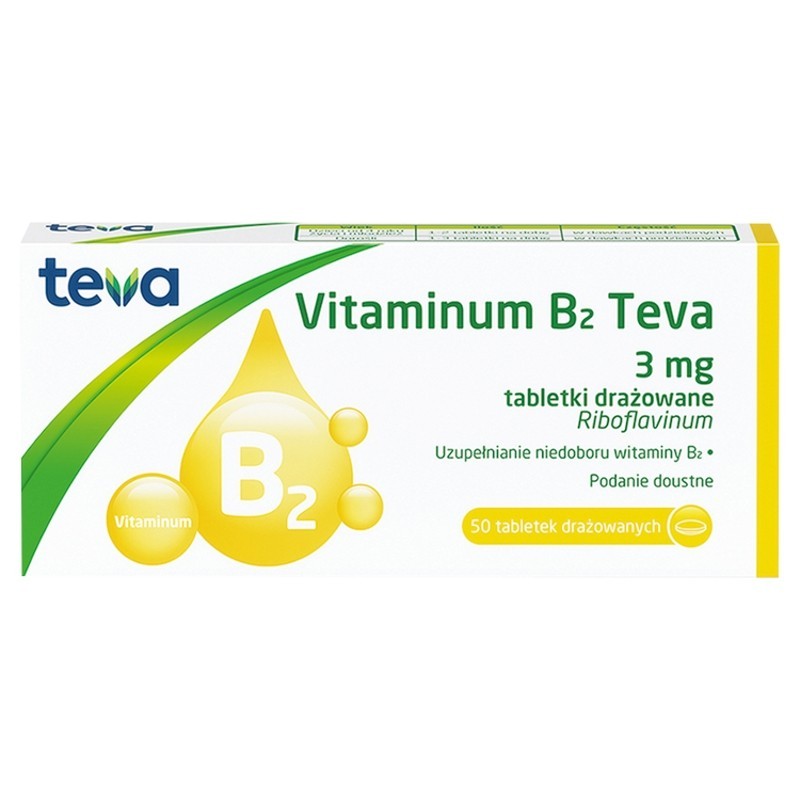 Vitaminum B₂ 3 mg Tabletki drażowane 50 sztuk