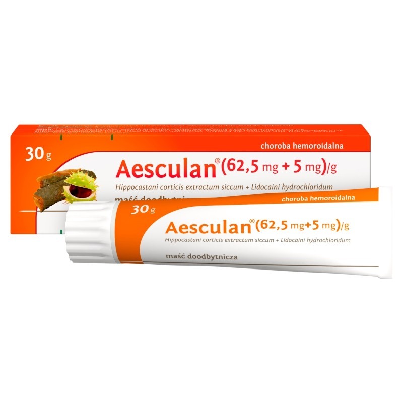 Aesculan 62,5 mg + 5 mg Maść doodbytnicza 30 g 