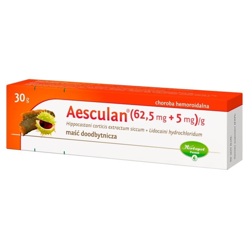 Aesculan 62,5 mg + 5 mg Maść doodbytnicza 30 g 