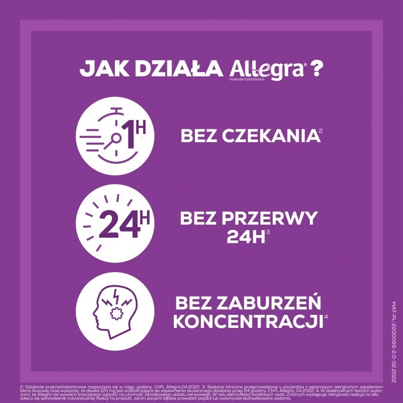 Allegra Tabletek powlekanych Lek przeciwalergiczny