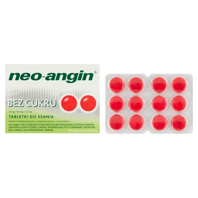 neo-angin Tabletki do ssania bez cukru 24 sztuki