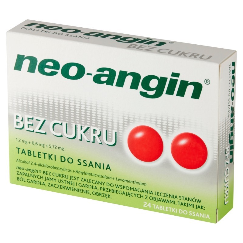 neo-angin Tabletki do ssania bez cukru 24 sztuki