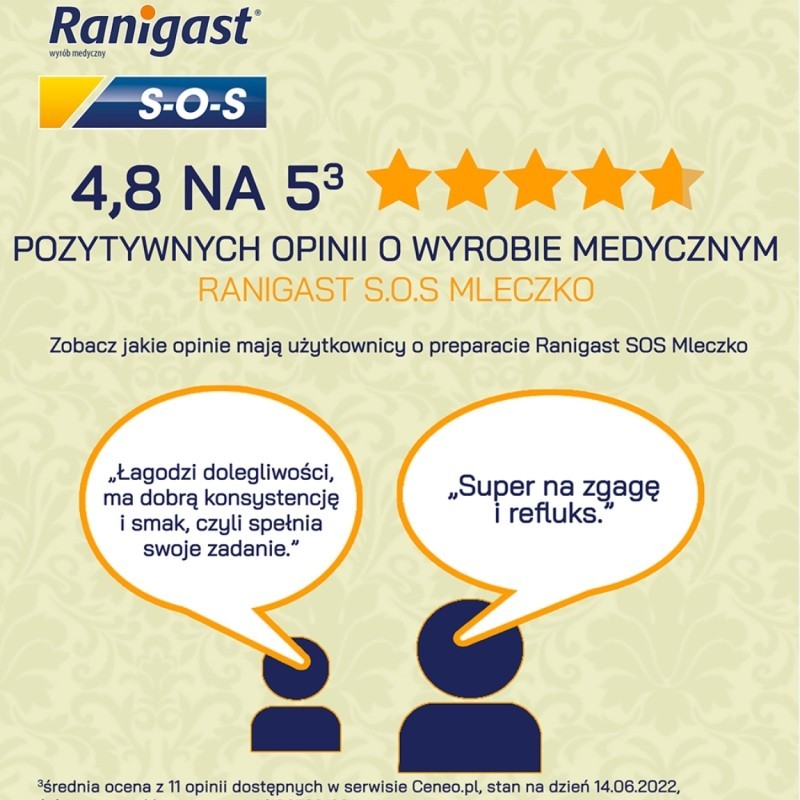 Ranigast S-O-S MLECZKO (410+51+205 mg/15 ml) 200 ml