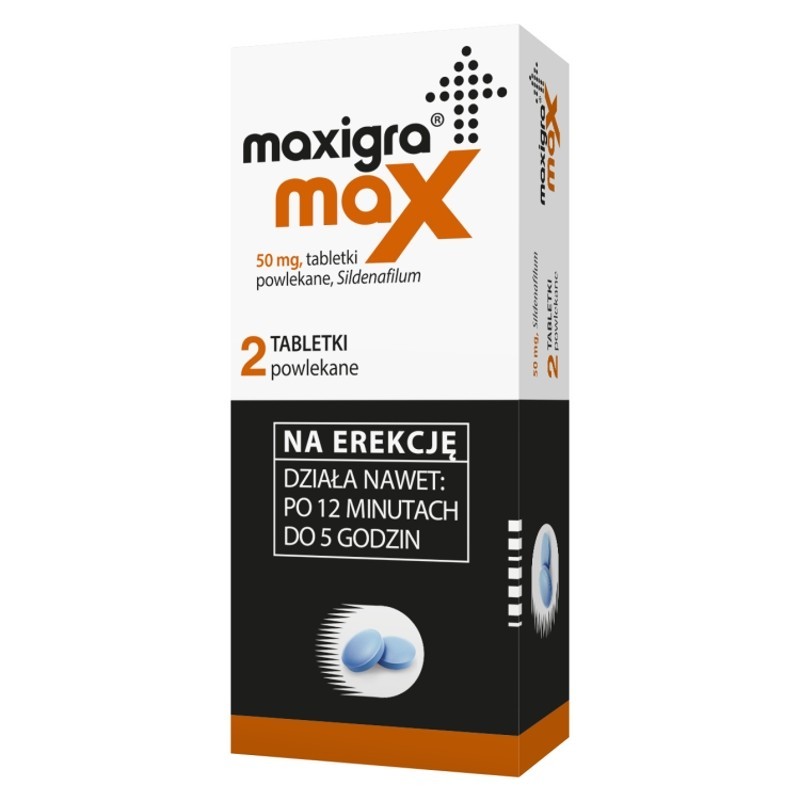 Maxigra Max 50 mg x 2 tabletki powlekane