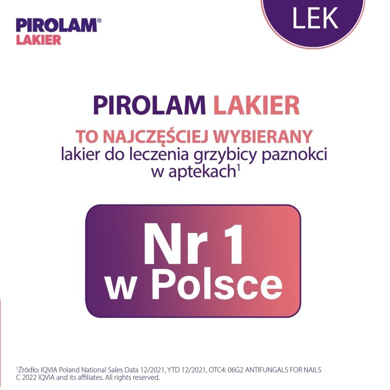 Pirolam lakier do pazn. leczniczy 80 mg/ g 1 butelka 4 g