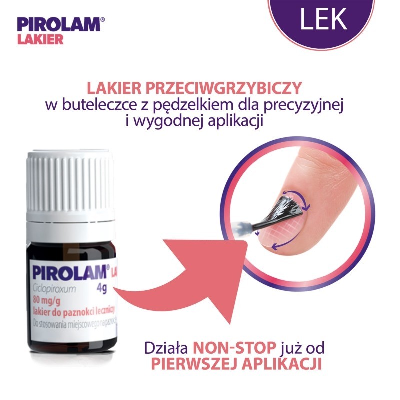 Pirolam lakier do pazn. leczniczy 80 mg/ g 1 butelka 4 g