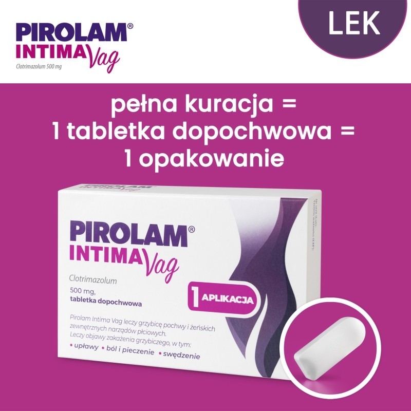 Pirolam Intima Vag 500 mg x1 tabletka dopochwowa