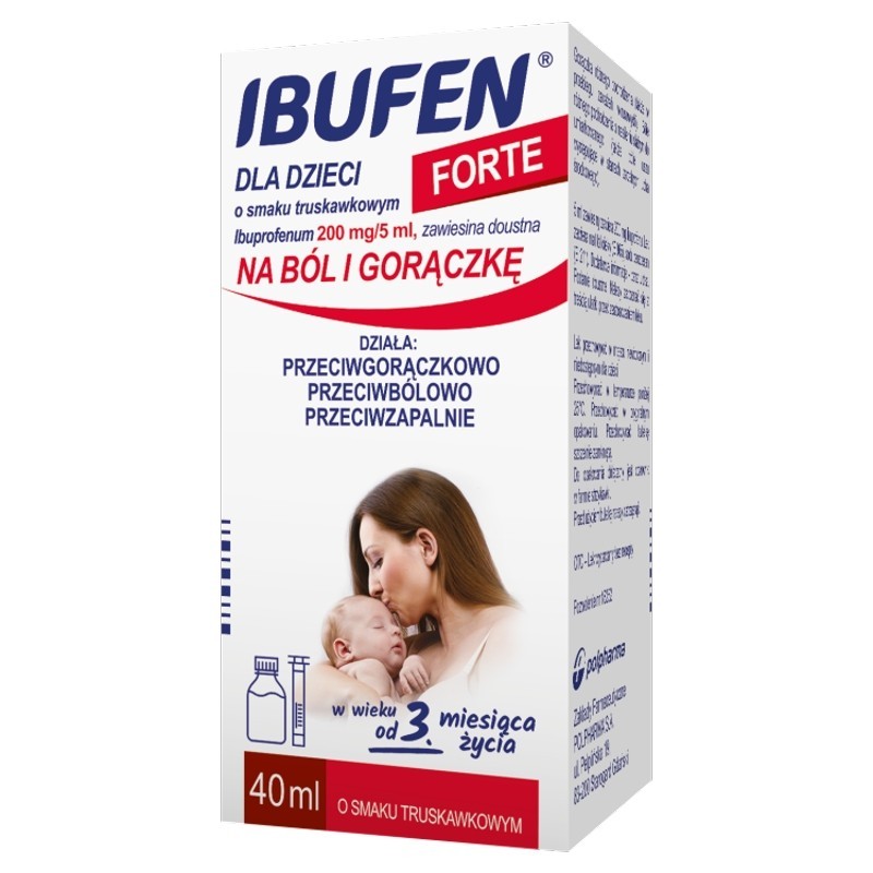 Ibufen dla dzieci Forte o smaku trusk zaw doustna 200mg/ 5ml opak 40 ml