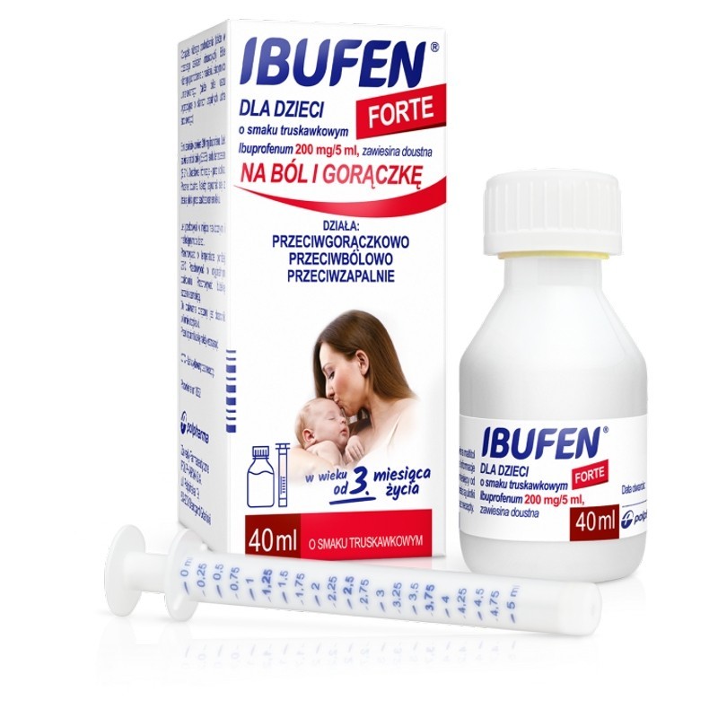 Ibufen dla dzieci Forte o smaku trusk zaw doustna 200mg/ 5ml opak 40 ml