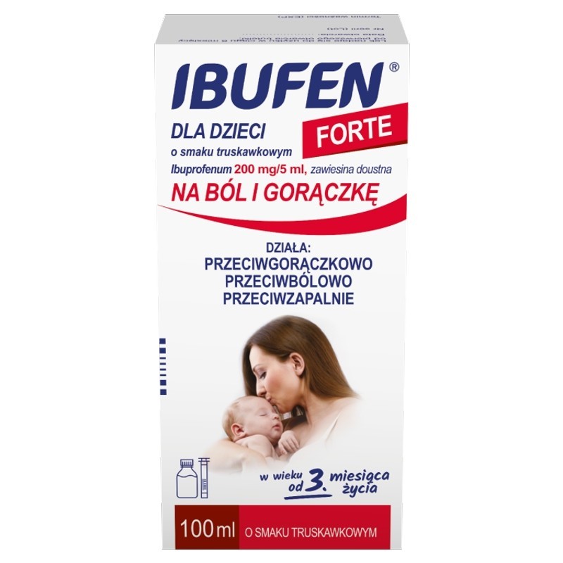 Ibufen dla dzieci Forte o smaku trusk zaw doustna 200mg/ 5ml opak 100 ml