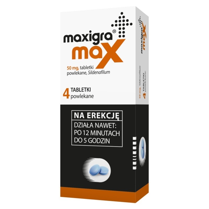 Maxigra Max 50 mg x 4 tabletki powlekane