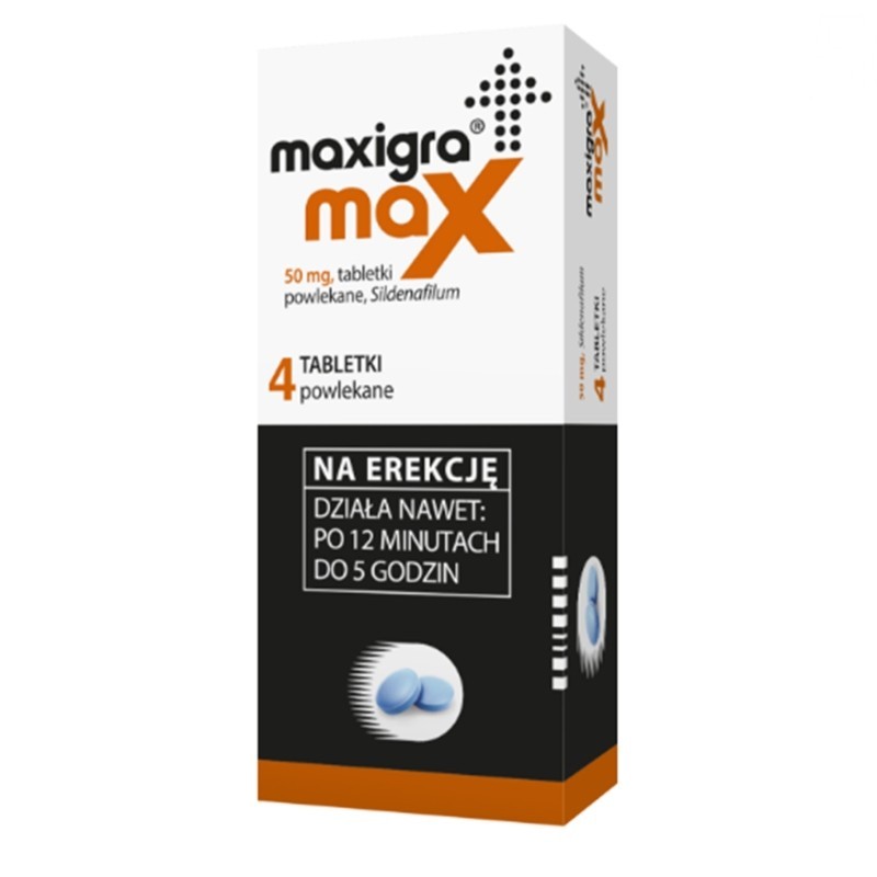 Maxigra Max 50 mg x 4 tabletki powlekane