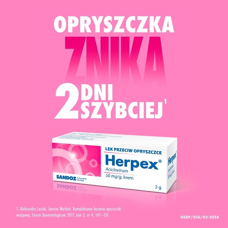 Herpex Krem lek przeciw opryszczce 50 mg/g 2 g