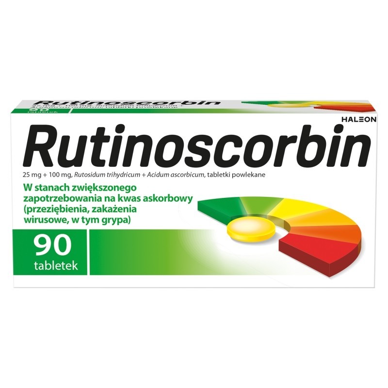 Rutinoscorbin 25 mg + 100 mg Tabletki powlekane 90 sztuk