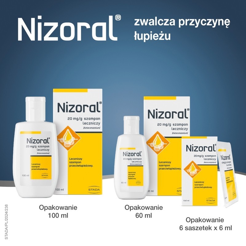 Nizoral Leczniczy szampon przeciwłupieżowy 6 x 6 ml