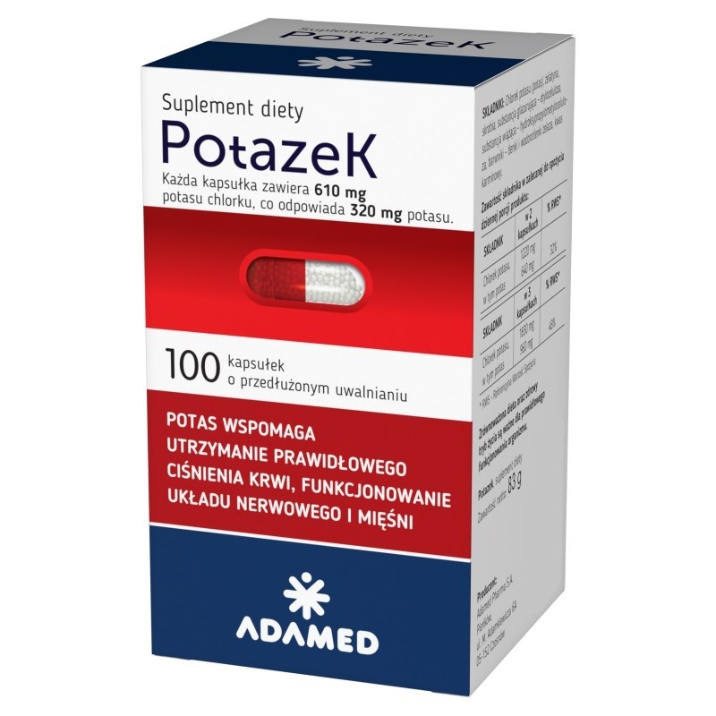 Potazek Suplement diety kapsułki o przedłużonym uwalnianiu 610 mg 83 g (100 sztuk)