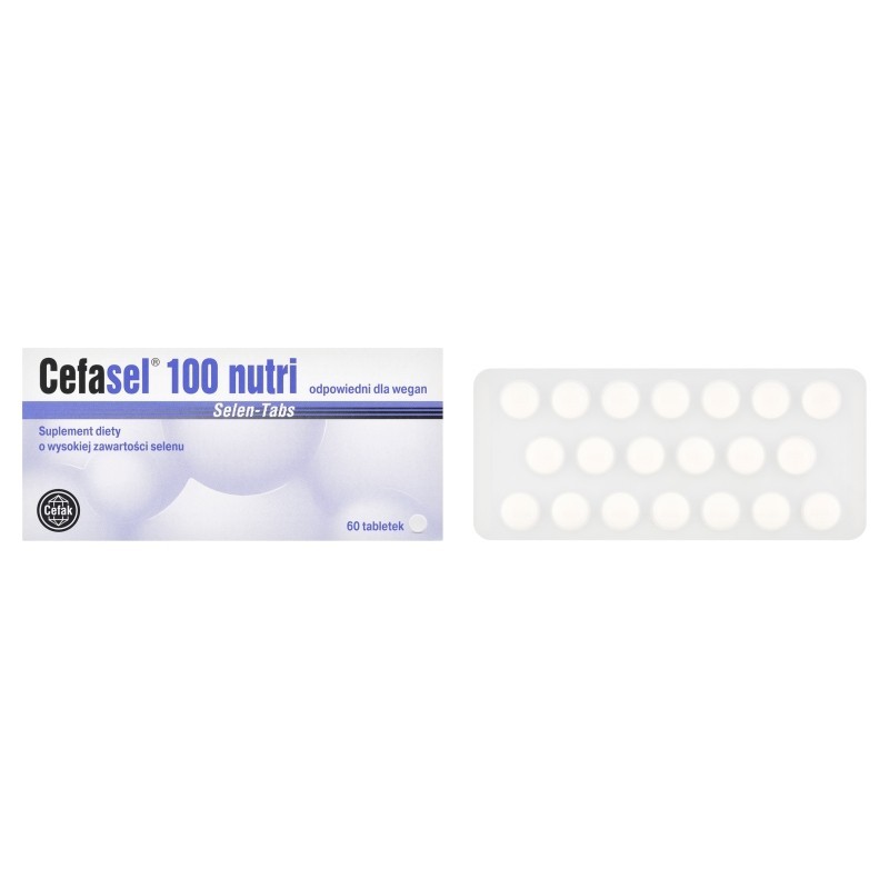 Cefasel nutri 100 Selen-Tabs Suplement diety o wysokiej zawartości selenu 17,1 g (60 sztuk)