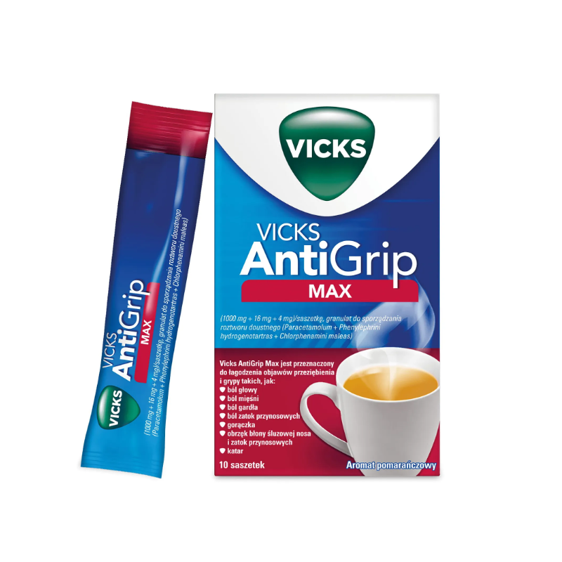Vicks Antigrip Max (1g+16mg+4mg)/sasz. 10 saszetek