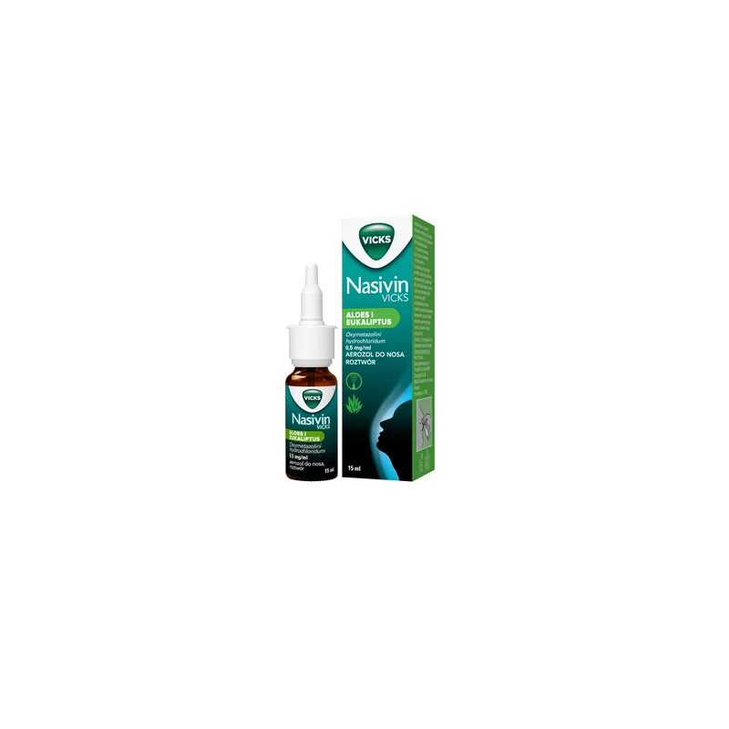 Nasivin Vicks Sinex Aloes I Eukaliptus 500 mcg/ml aerozol do nosa 15 ml