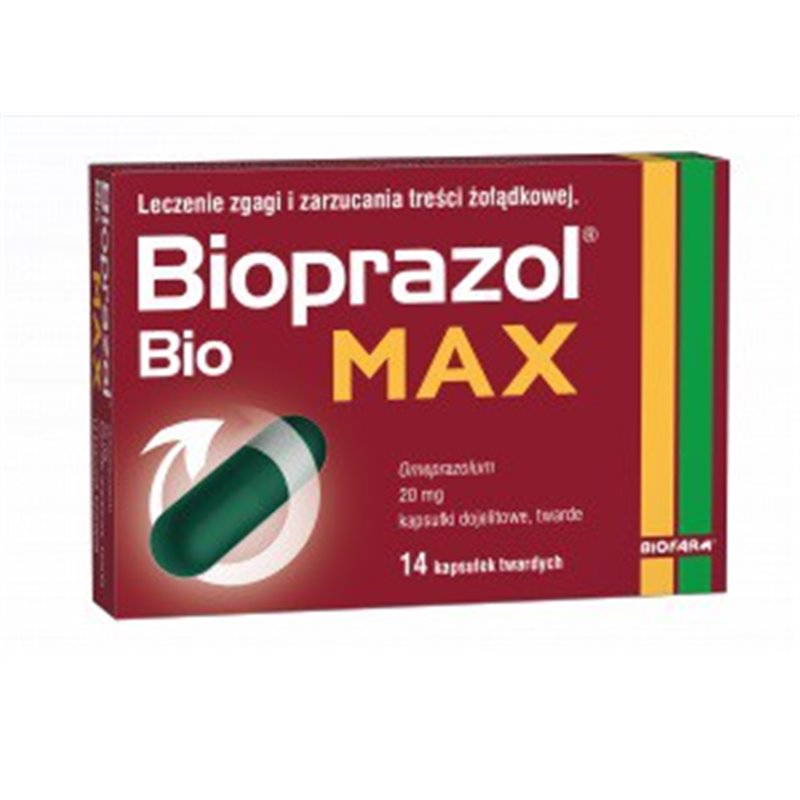 BIOPRAZOL BIO MAX KAPS.DOJEL.TWARDE 0,02 G 14 KAPS