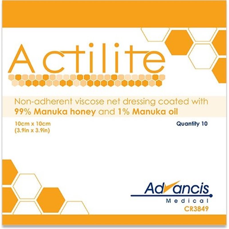 ADVANCIS ACTILITE Opatrunek siatkowy z miodem Manuka 10x10cm 10szt