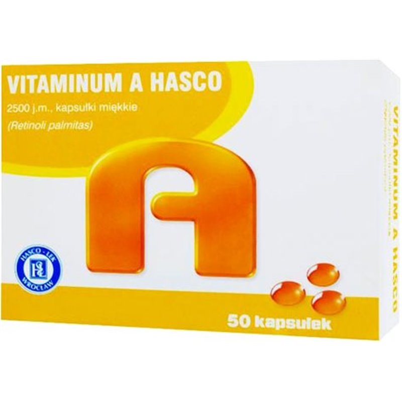 Vitaminum A Hasco 2500j.m. 50 kapsułek