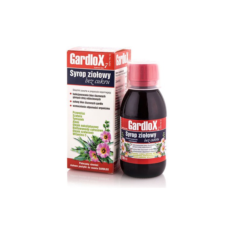 Gardlox Syrop ziołowy bez cukru 120ml