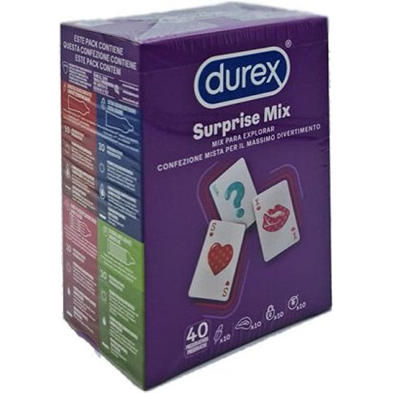 Durex Surprise Me zestaw prezerwatyw 40 sztuk