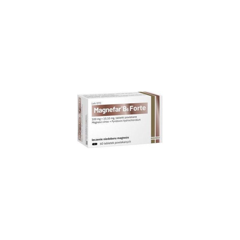 Magnefar B6 Forte 100 mg + 10,10 mg 60 tabletek